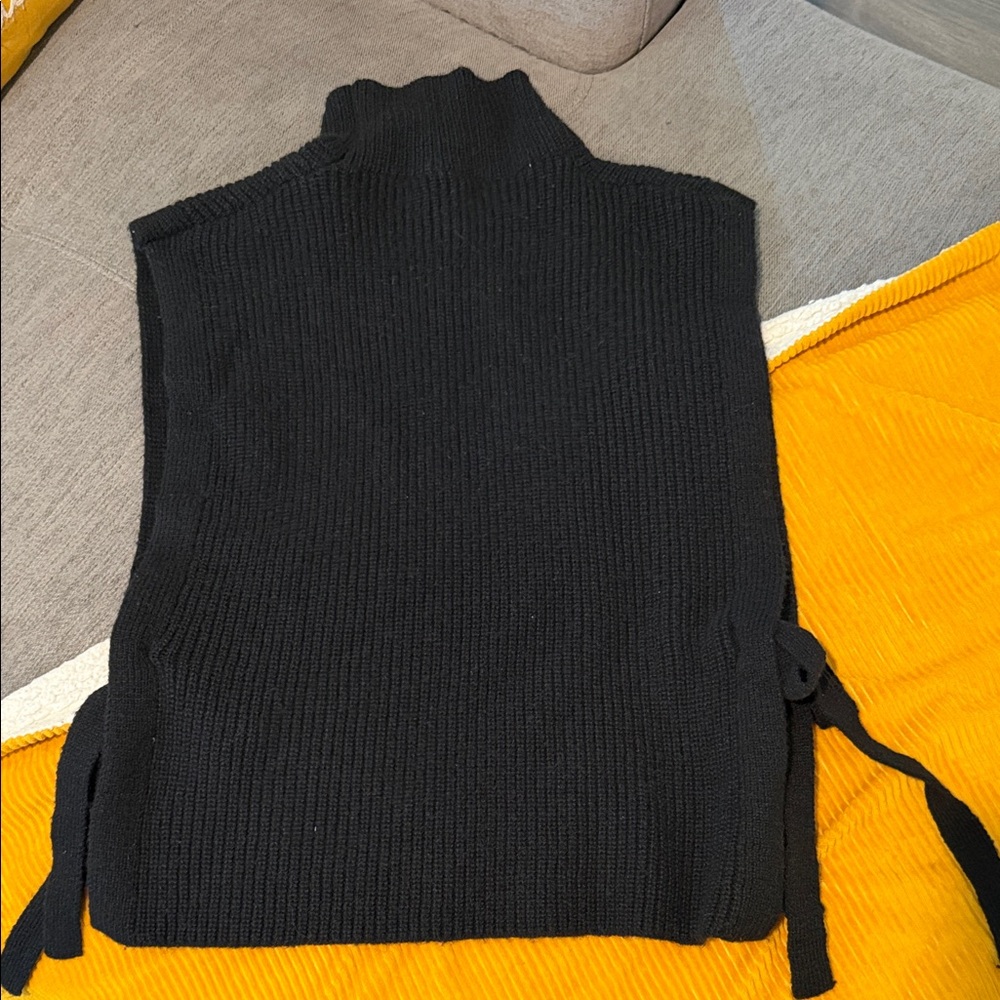 Elegant Black Turtleneck Sweater Vest